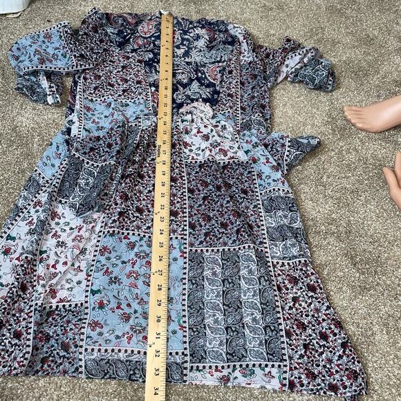 Simply Noelle Flowy Boho Dress with Slip Size S/M (8-10) Blue Swim cover up - Picture 10 of 11